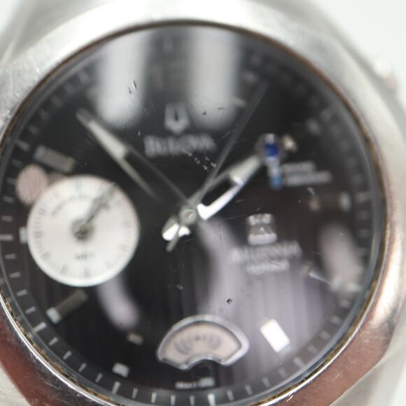 Vintage Bulova Millenia 2000s Vibra Alarm Watch 40mm Black Dial w New Battery - Picture 9 of 16